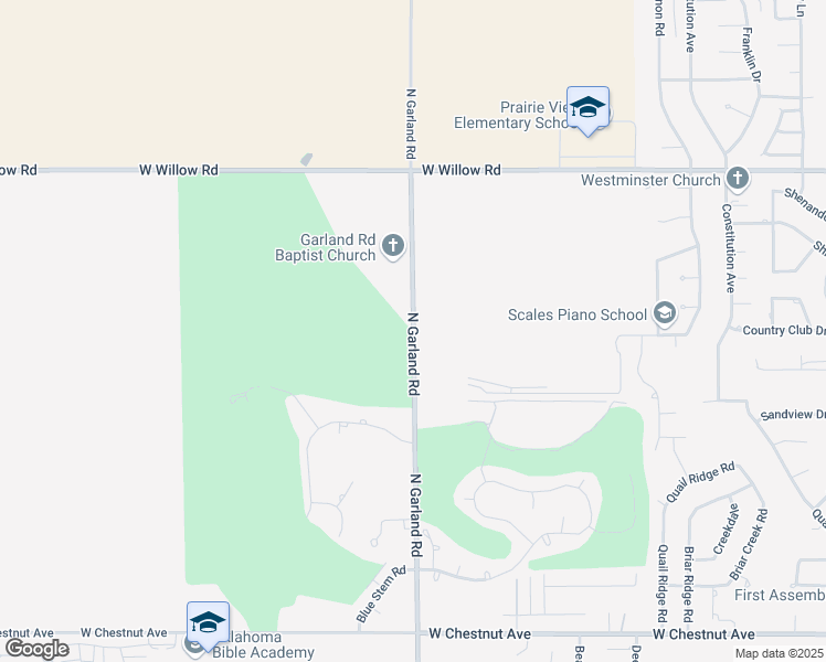 map of restaurants, bars, coffee shops, grocery stores, and more near 1813 North Garland Road in Enid