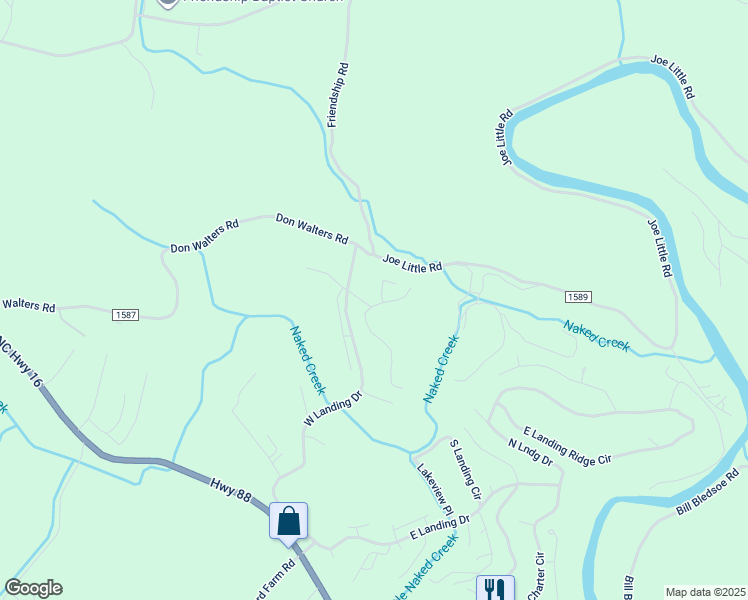 map of restaurants, bars, coffee shops, grocery stores, and more near 905 West Landing Drive in Jefferson