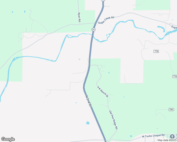 map of restaurants, bars, coffee shops, grocery stores, and more near 5712 North 2nd Street in Little Flock