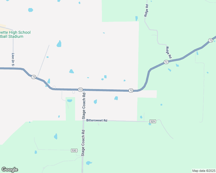 map of restaurants, bars, coffee shops, grocery stores, and more near 17624 Arkansas 72 in Gravette