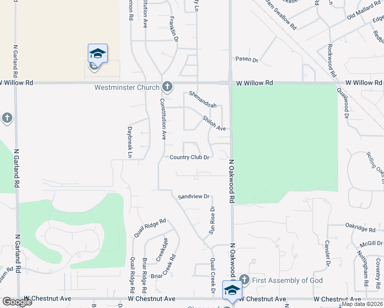 map of restaurants, bars, coffee shops, grocery stores, and more near 1902 Graham Avenue in Enid