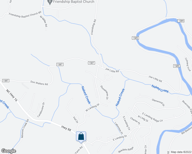map of restaurants, bars, coffee shops, grocery stores, and more near Rocky Creek Court in Jefferson