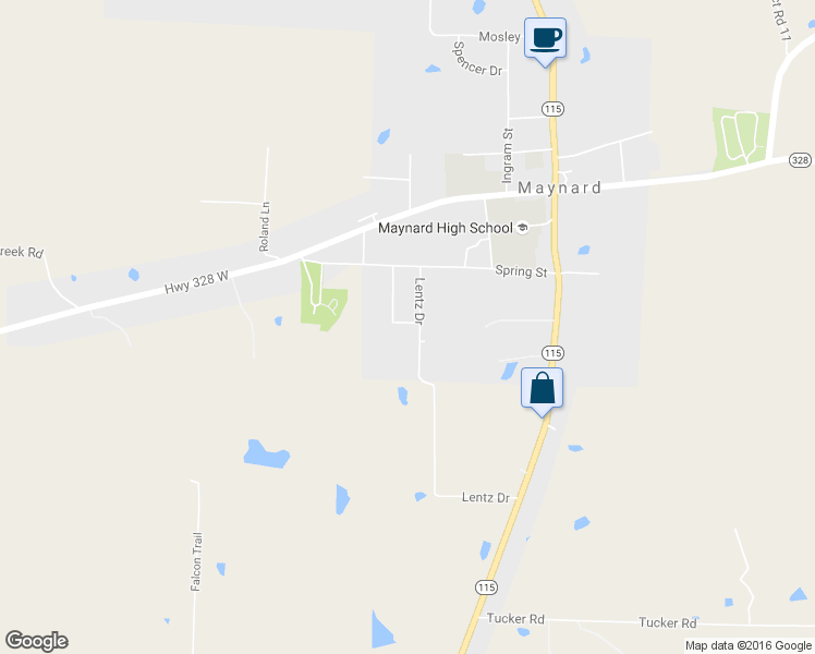 map of restaurants, bars, coffee shops, grocery stores, and more near 145 Lincoln Street in Maynard