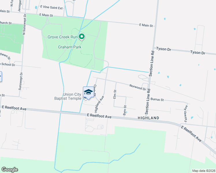 map of restaurants, bars, coffee shops, grocery stores, and more near 1081 Highland Avenue in Union City