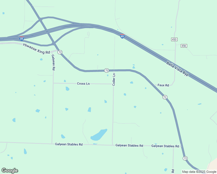 map of restaurants, bars, coffee shops, grocery stores, and more near 12875-12881 Cross Lane in Bentonville