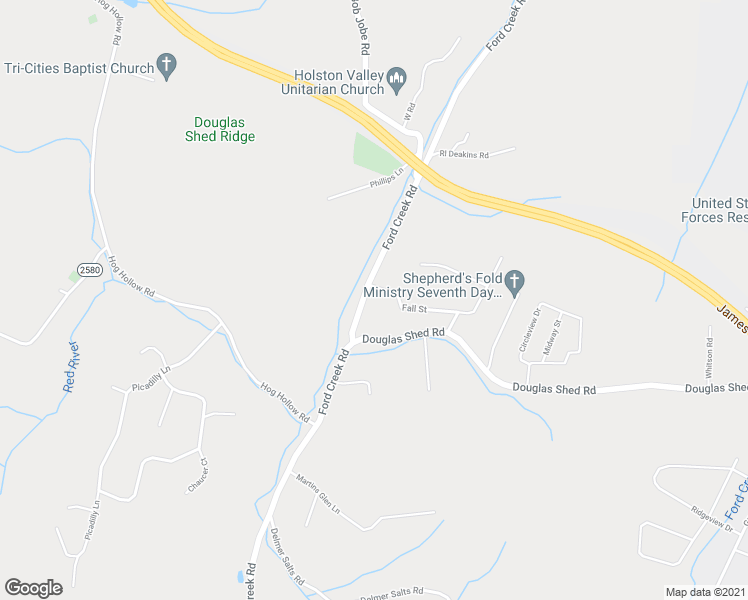 map of restaurants, bars, coffee shops, grocery stores, and more near 474 Ford Creek Road in Gray