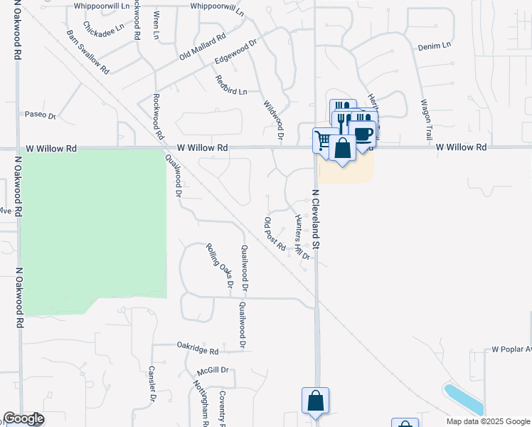 map of restaurants, bars, coffee shops, grocery stores, and more near Heather Ridge in Enid
