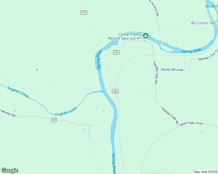 map of restaurants, bars, coffee shops, grocery stores, and more near 61 Cedar Oak Way in Mammoth Spring