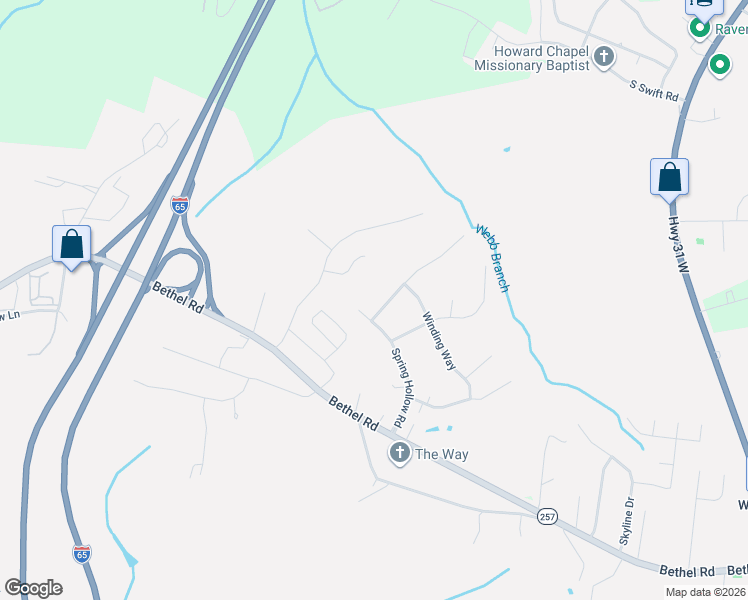 map of restaurants, bars, coffee shops, grocery stores, and more near 105 Glenwood Drive in Goodlettsville