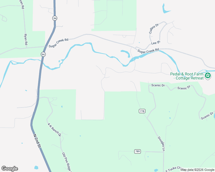map of restaurants, bars, coffee shops, grocery stores, and more near 2855 Peck Road in Pea Ridge