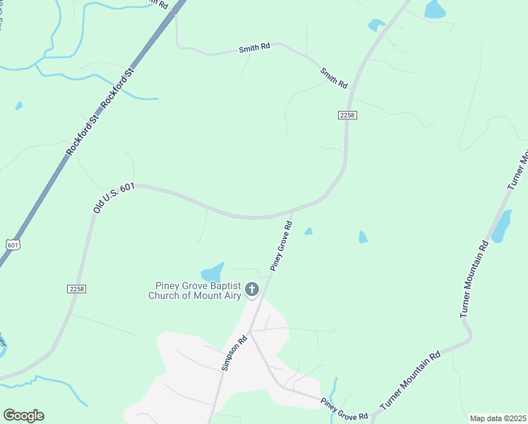 map of restaurants, bars, coffee shops, grocery stores, and more near 2572 Old U.S. 601 in Mount Airy