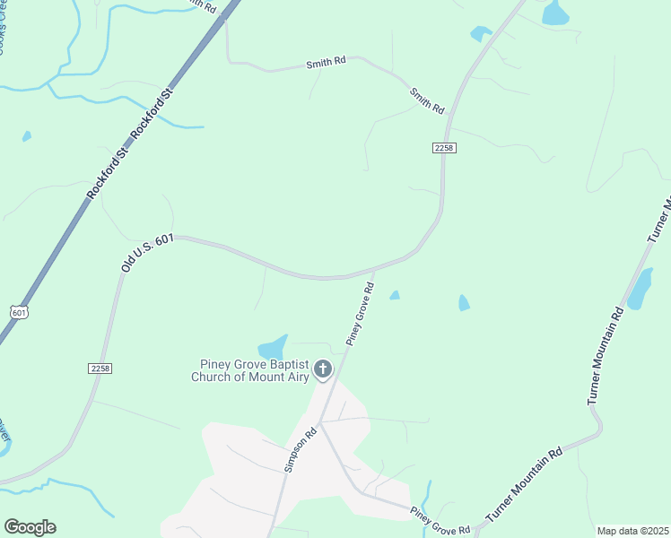 map of restaurants, bars, coffee shops, grocery stores, and more near 2572 Old U.S. 601 in Mount Airy