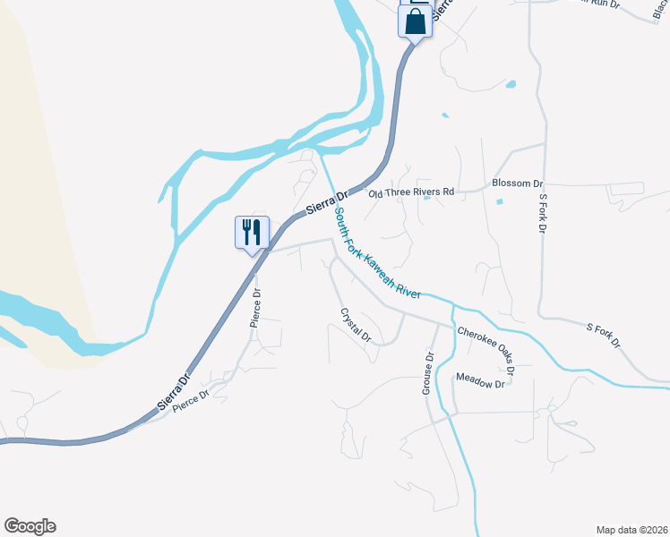 map of restaurants, bars, coffee shops, grocery stores, and more near 38311 Crystal Dr in Three Rivers