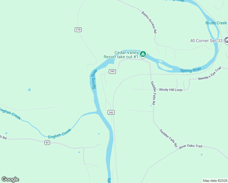 map of restaurants, bars, coffee shops, grocery stores, and more near 61 Cedar Oak Way in Mammoth Spring