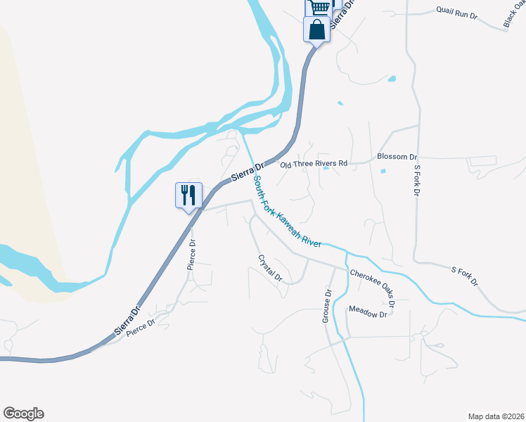 map of restaurants, bars, coffee shops, grocery stores, and more near 34301-38311 Crystal Dr in Three Rivers