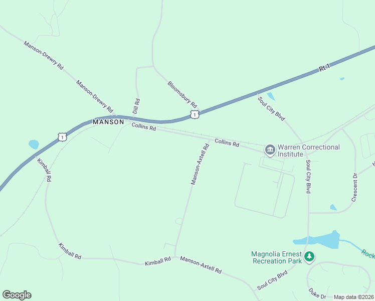 map of restaurants, bars, coffee shops, grocery stores, and more near 1102 Stewart Road in Norlina