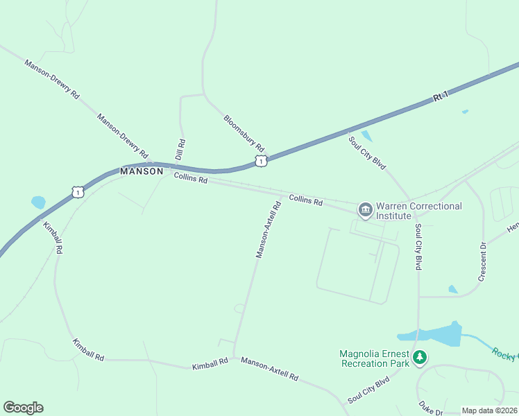 map of restaurants, bars, coffee shops, grocery stores, and more near 1102 Stewart Road in Norlina