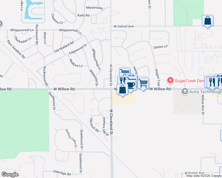 map of restaurants, bars, coffee shops, grocery stores, and more near 2401 North Cleveland Street in Enid