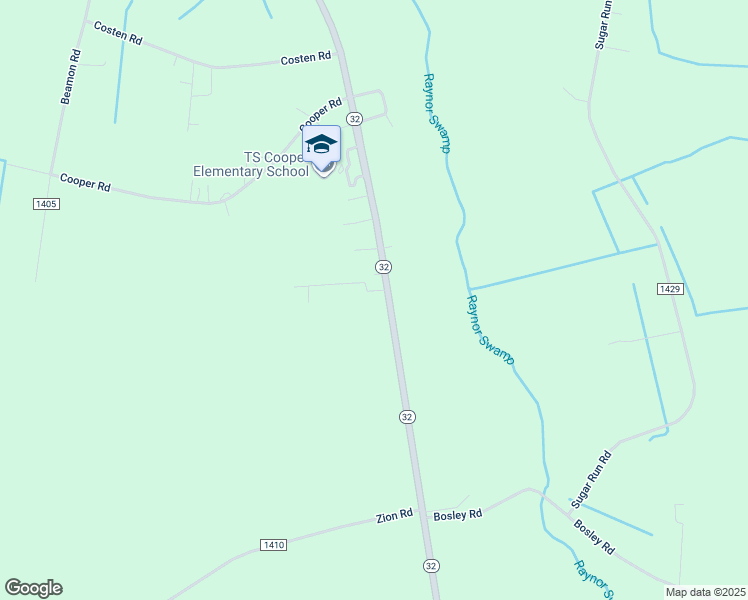 map of restaurants, bars, coffee shops, grocery stores, and more near 301 North Carolina 32 in Sunbury