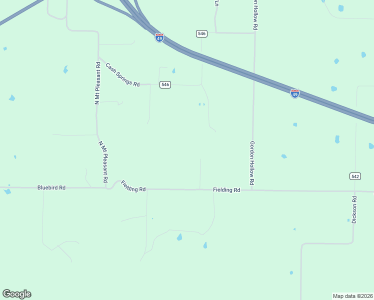 map of restaurants, bars, coffee shops, grocery stores, and more near 14948 Fielding Road in Gravette