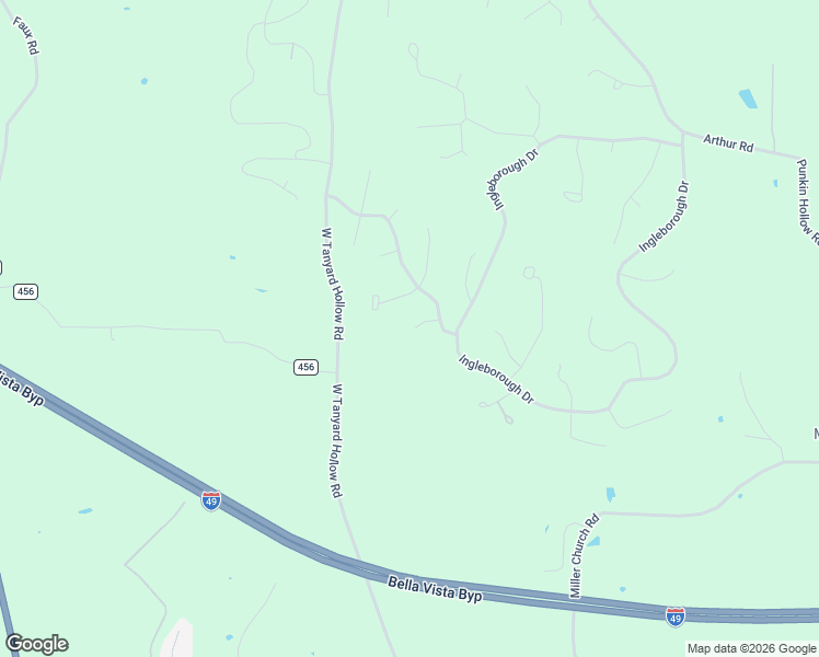 map of restaurants, bars, coffee shops, grocery stores, and more near 12974 West Tanyard Hollow Road in Bentonville