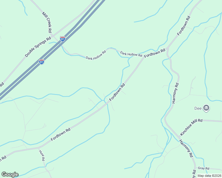 map of restaurants, bars, coffee shops, grocery stores, and more near 1238 Fordtown Rd in Jonesborough