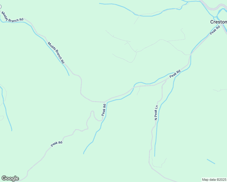 map of restaurants, bars, coffee shops, grocery stores, and more near 1100 Peak Road in Creston