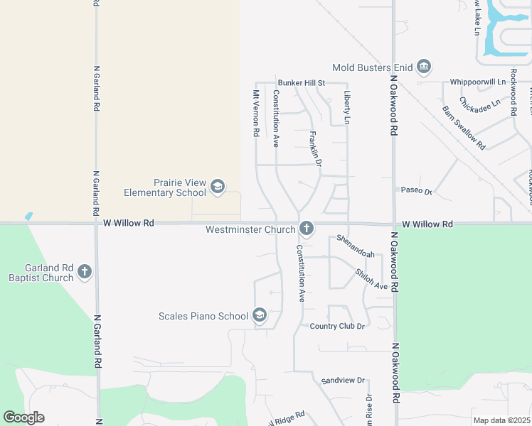 map of restaurants, bars, coffee shops, grocery stores, and more near 4405 Montecello Place in Enid