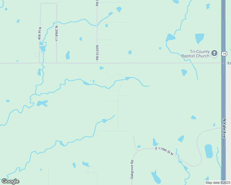 map of restaurants, bars, coffee shops, grocery stores, and more near 3483 East 184th Street North in Skiatook