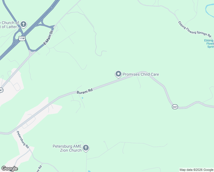 map of restaurants, bars, coffee shops, grocery stores, and more near 464 Burem Road in Rogersville