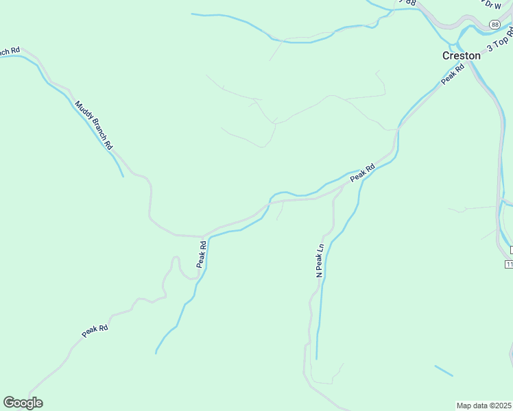 map of restaurants, bars, coffee shops, grocery stores, and more near 990 Peak Road in Creston