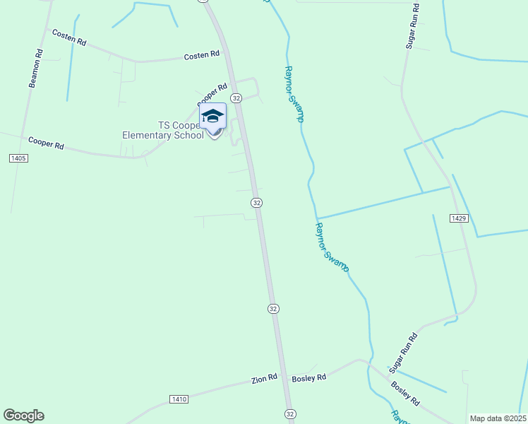map of restaurants, bars, coffee shops, grocery stores, and more near 296 North Carolina 32 in Sunbury