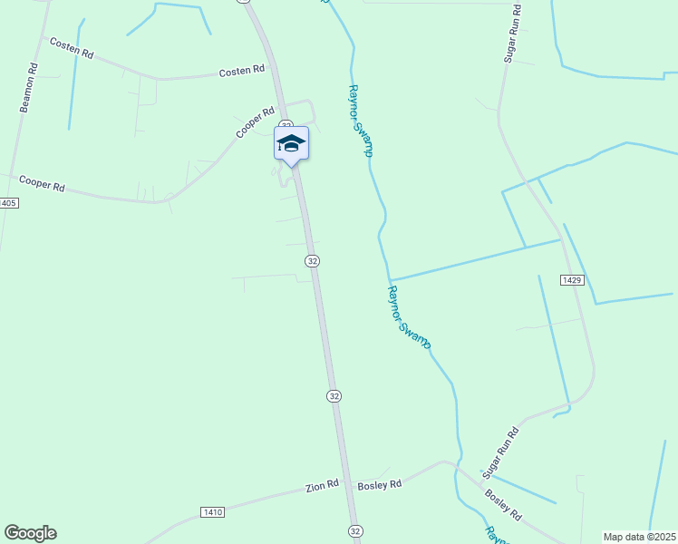 map of restaurants, bars, coffee shops, grocery stores, and more near 296 North Carolina 32 in Sunbury