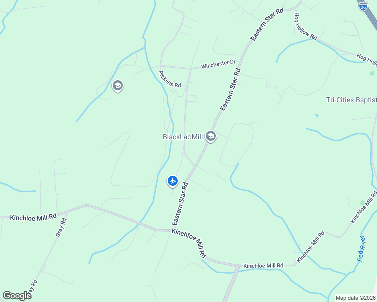 map of restaurants, bars, coffee shops, grocery stores, and more near 179 Eastern Star Road in Kingsport