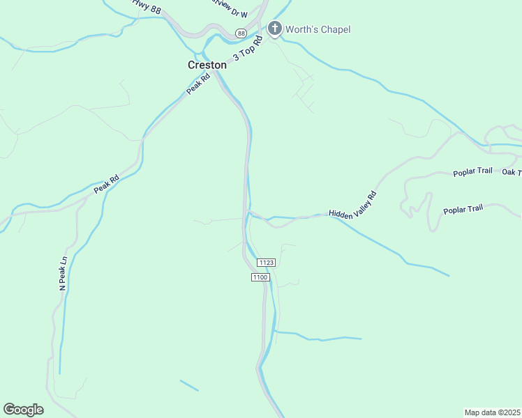 map of restaurants, bars, coffee shops, grocery stores, and more near 135 Hidden Valley Road in Creston
