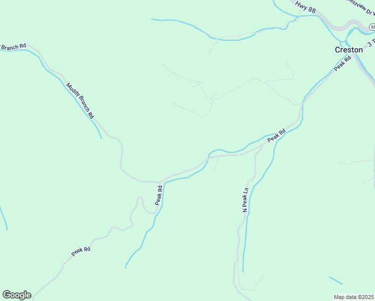 map of restaurants, bars, coffee shops, grocery stores, and more near 990 Peak Road in Creston