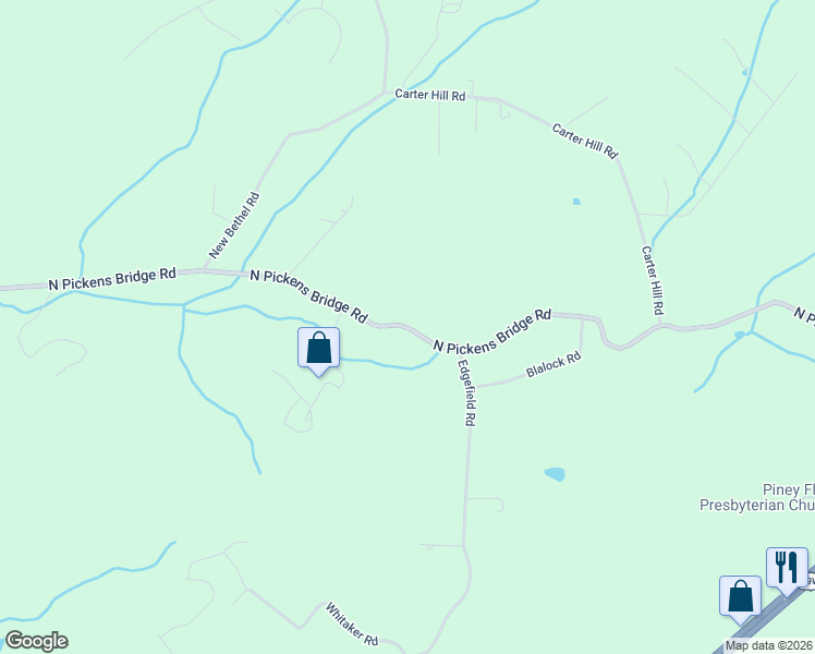 map of restaurants, bars, coffee shops, grocery stores, and more near 1000 North Pickens Bridge Road in Piney Flats