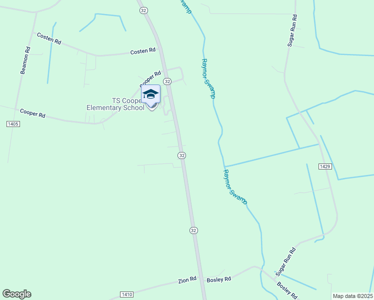 map of restaurants, bars, coffee shops, grocery stores, and more near 286 North Carolina 32 in Sunbury