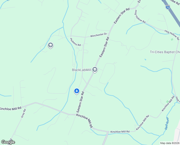 map of restaurants, bars, coffee shops, grocery stores, and more near 179 Eastern Star Rd in Kingsport