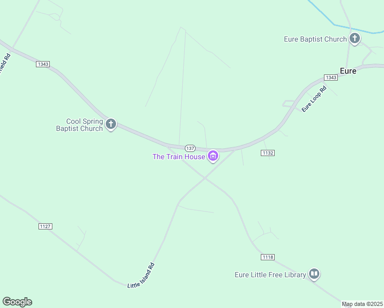 map of restaurants, bars, coffee shops, grocery stores, and more near 1380 North Carolina 137 in Eure