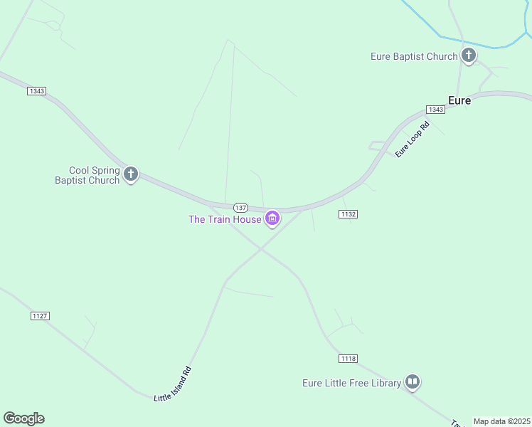 map of restaurants, bars, coffee shops, grocery stores, and more near 1367 North Carolina 137 in Eure