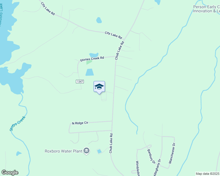 map of restaurants, bars, coffee shops, grocery stores, and more near 2065 Chub Lake Road in Roxboro
