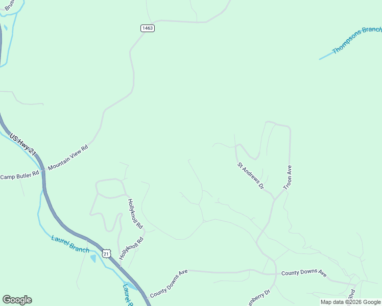 map of restaurants, bars, coffee shops, grocery stores, and more near 314 Mitchells Gorge in Glade Valley