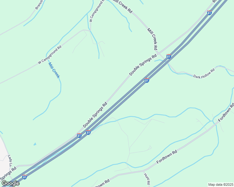 map of restaurants, bars, coffee shops, grocery stores, and more near 697 Double Springs Road in Fall Branch
