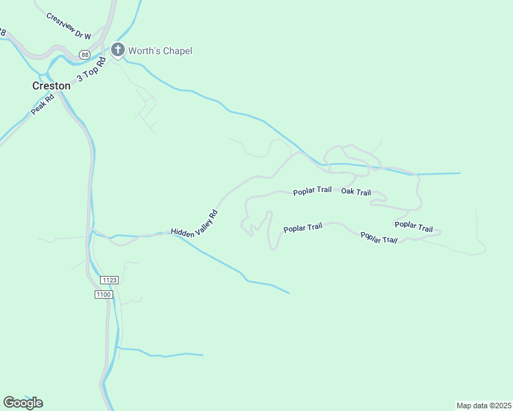 map of restaurants, bars, coffee shops, grocery stores, and more near 1504 Poplar Trail in Creston
