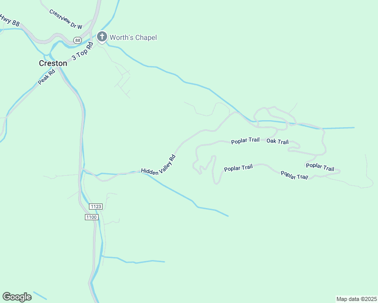 map of restaurants, bars, coffee shops, grocery stores, and more near 1504 Poplar Trail in Creston
