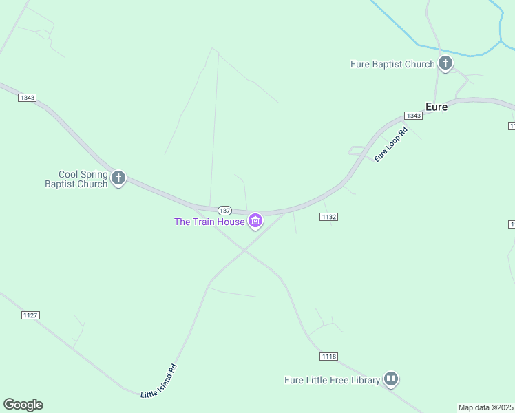 map of restaurants, bars, coffee shops, grocery stores, and more near 1361 North Carolina 137 in Eure