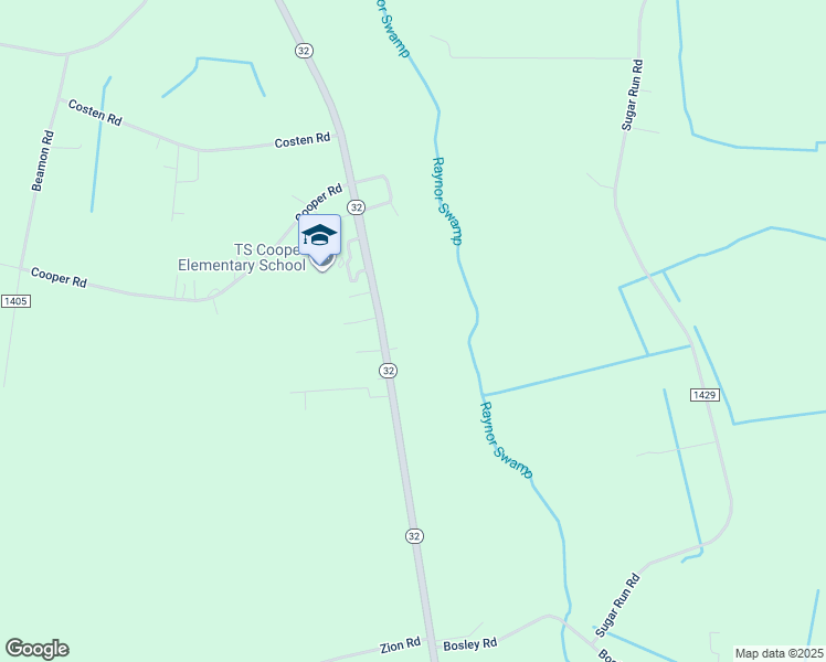 map of restaurants, bars, coffee shops, grocery stores, and more near 274 North Carolina 32 in Sunbury