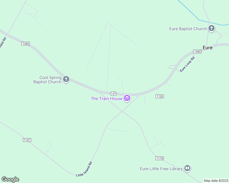 map of restaurants, bars, coffee shops, grocery stores, and more near 1381 North Carolina 137 in Eure