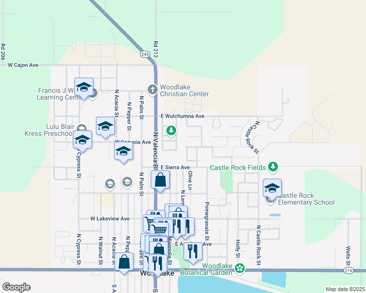 map of restaurants, bars, coffee shops, grocery stores, and more near 315 Summit Avenue in Woodlake
